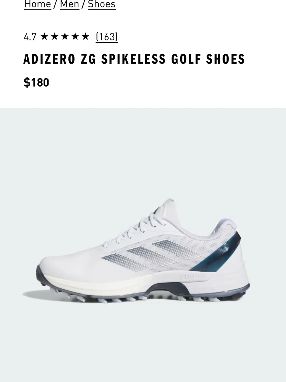 adidas White and Black Athletic Golf Shoes